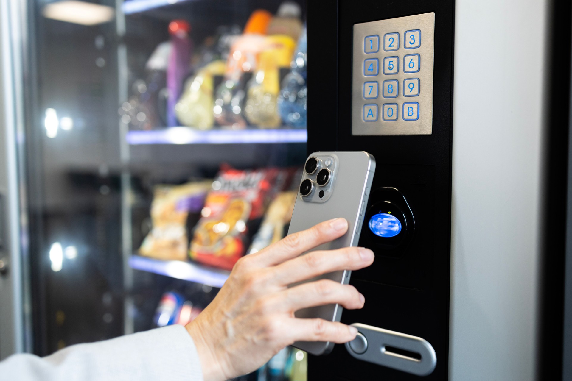 Close up view of contactless payment